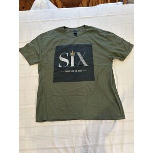 "Six" the musical t shirt, Green cotton XL